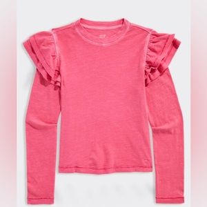 Vineyard Vines Girls' Flutter Long-Sleeve Tee Pink Size 3T